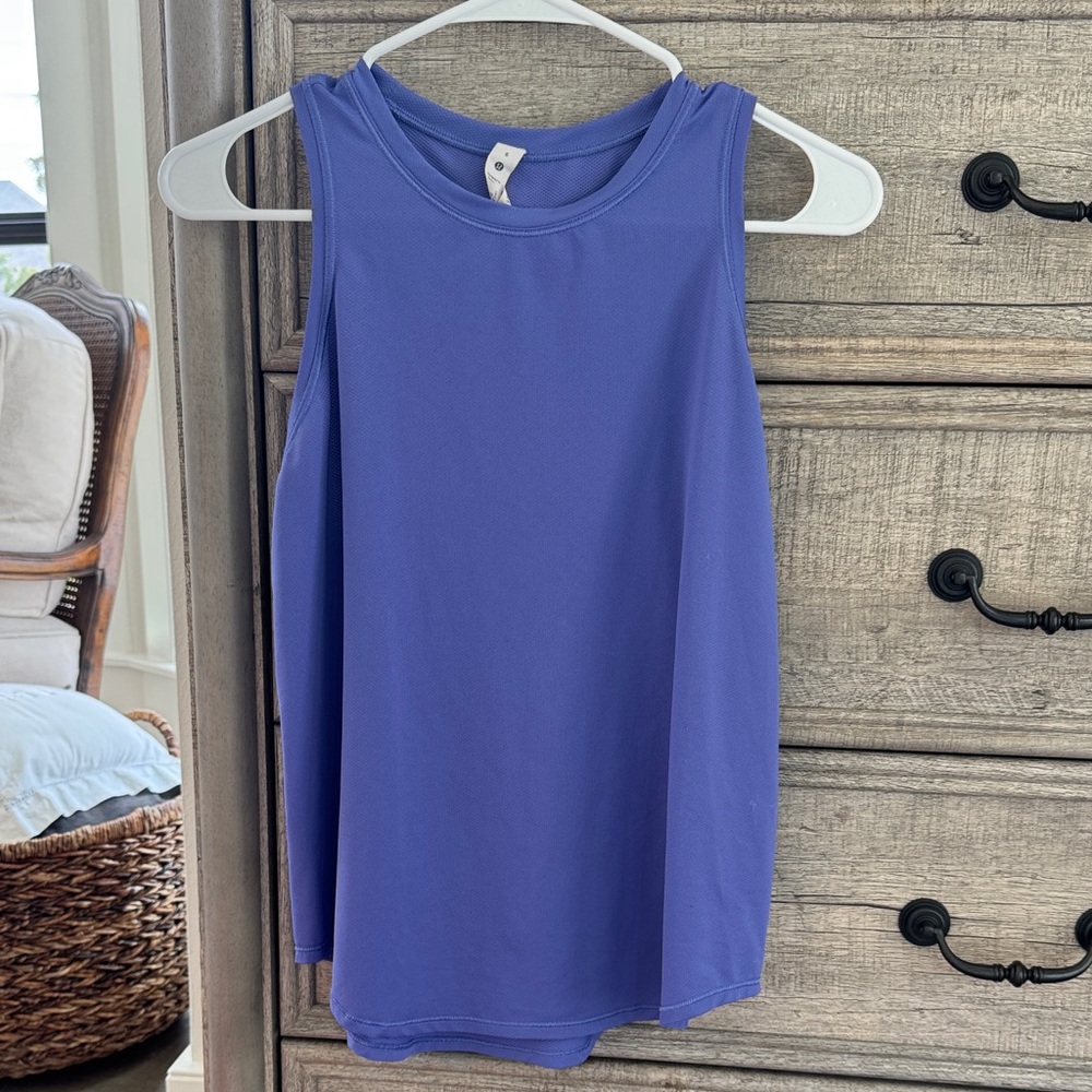 LULULEMON~size 6~EUC~High Neck Running & Training Tank Top~Purple/Charged Indigo